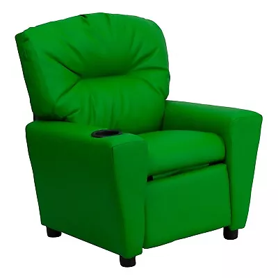 Flash Furniture Contemporary Vinyl Kids Recliner W/Cup Holder Green BT7950KIDGRN • $234.98