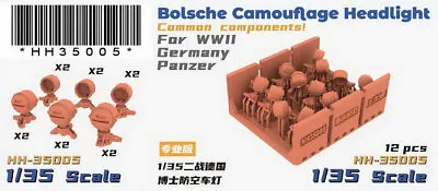 1/35 WWII German Panzer Bosch Camouflage Headlight Common Components • $16.95