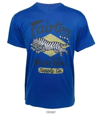 Fairtex Mens Women Kids Shirt Muay Thai MMA Tiger T-Shirt Blue (X-Large) • $22