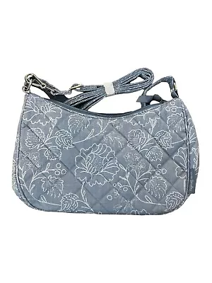 NWT Vera Bradley Frannie Crescent Crossbody Bag Recycle Cotton Sweet Garden Lace • $60