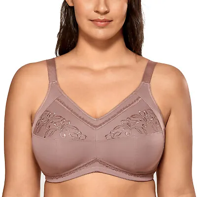 DELIMIRA Women Mastectomy Pocket Bra Embroidered Full Coverage Support Wirefree • $27.71