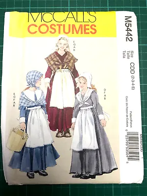 Pilgrims Costume Fancy Dress Sewing Pattern NEW & UNCUT McCalls M5442 Ages 2-5 • £7.50