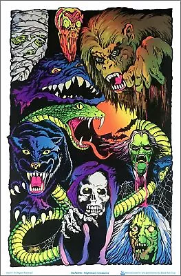 Nightmare Creatures Blacklight Poster - Flocked - 23  X 35  • $14.49