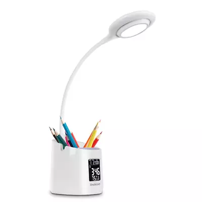 Simplecom EL621 LED Desk Lamp With Pen Holder And Digital Clock Rechargeable • $58.80