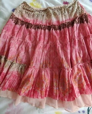£9 • Buy Skirt Gypsy Boho Short Frilly Lined Elasticated 14/16