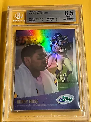 RARE !!  Randy Moss 2000 Etopps Football Pro Graded BGS 8.5 Near Mint - Mint + • $9.99