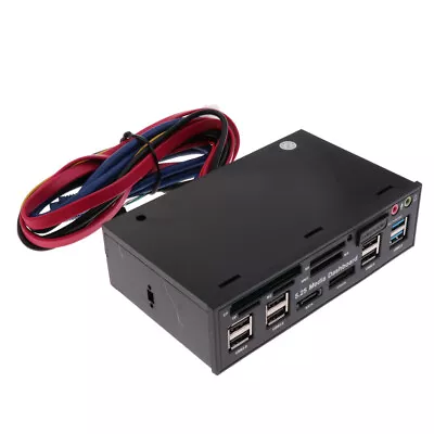 5.25'' Desktop PC Dashboard Media Front Panel Audio With USB3.0/2.0 Black • £18.85