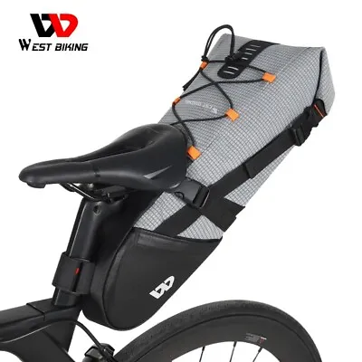 WEST BIKING Bike Bicycle Foldable Under Seat Saddle Tail Bag Waterproof 10L • £21.59