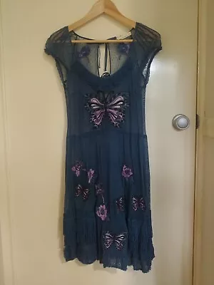 Odd Molly Mesh Sheer Embroidered Dress Size 0 • $45