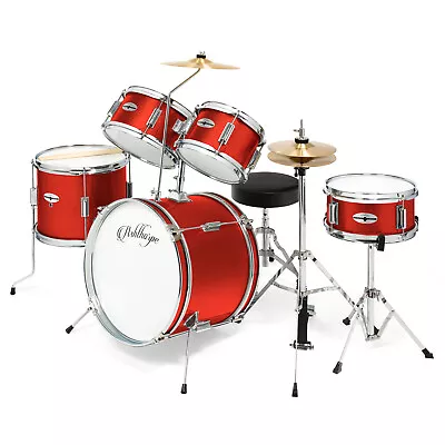 OPEN BOX - 5-Piece Junior Drum Set - Beginner Starter Kit - Red • $131.99