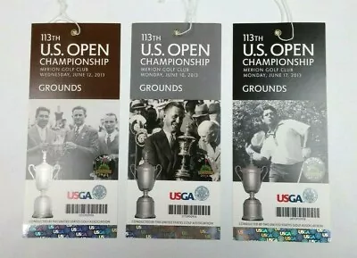 113th US Open Golf Tickets 2013 Merion Golf Club Vintage Justin Rose Lot Of 3 • $39.99