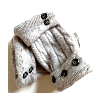 $33.49 • Buy Fingerless Gloves Gray Light 100% Cashmere S - M Small - Medium  Mittens Women's