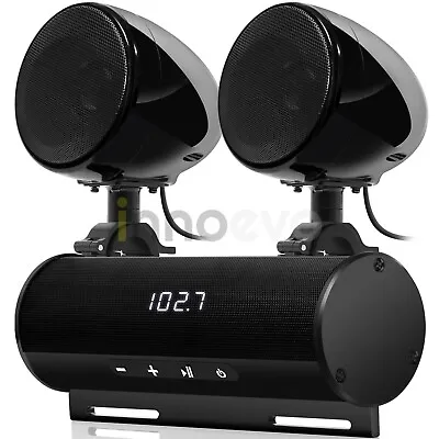 Waterproof Bluetooth Motorcycle Stereo 4 Speakers MP3 Audio Music System Radio • $168.99