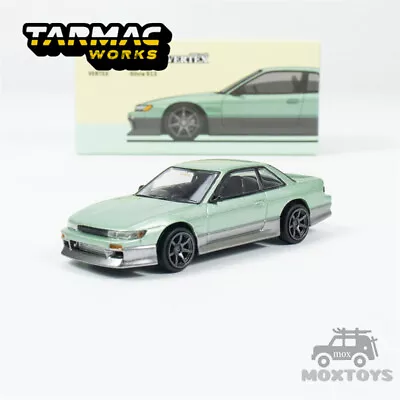 Tarmac Works X VERTEX 1:64 Silvia S13 Green/Grey Diecast Model Car • $17.50