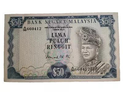 MALAYSIA BANKNOTE RM50 RINGGIT Year 1976 To 1981 Rare Signed By  Ismail Md Ali • $230