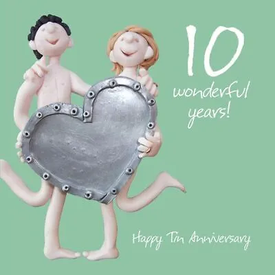Wedding Anniversary Card - 10th Tenth 10 Years Tin One Lump Or Two Quality NEW • £3.85