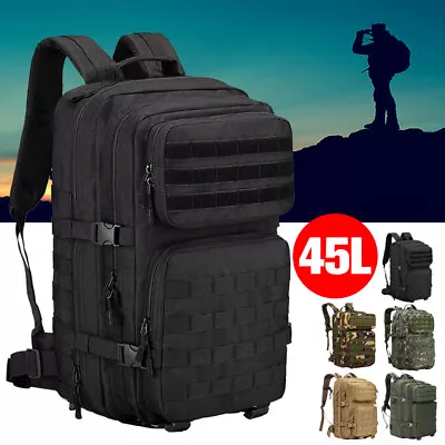 $50.34 • Buy 45/30L Military Tactical Backpack Rucksack Travel Bag For Camping Hiking Outdoor