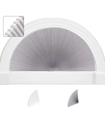SEEYE Arch Window Light Filtering Shades Pleated Fabric Blind (Radius: 24) 1pc • $22