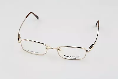 Nikon Dura Titan DT 4365 0456 Vintage 90s Unique Gold Small Rectangle Eyeglasses • $125