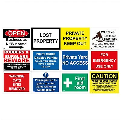 £2.55 • Buy Business Property Signs Warning Private Security Medical Gates Cats Eyes GBL059