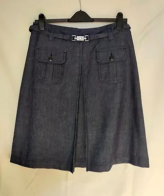 Marks & Spencer Size 14 L24 Soft Blue Denim Skirt With Belt • £14.95