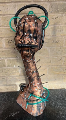 £35.99 • Buy Steampunk 21  Hat Display Jewellery Mannequin Head Apocalypse Metal Effect (W)