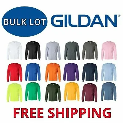 Gildan Long Sleeve T-Shirts Bulk Lots Tees S-XL Wholesale Choose Colors 2400 • $52.99
