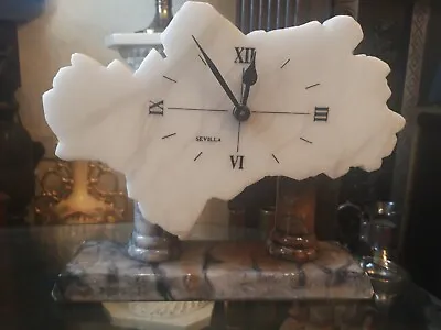 Vintage  Marble Clock Of Andalusian Peninsula   • $18.50