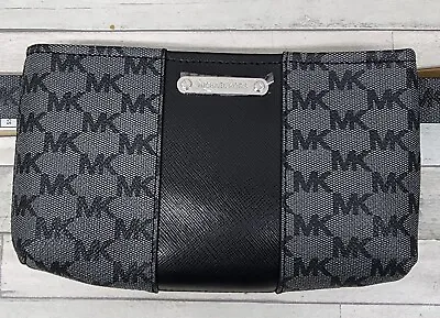 Michael Kors Fanny Pack Logo Waist Belt Bag Black Grey L/XL 556137 New • $39.99