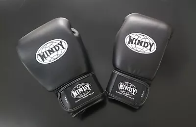 Windy Boxing Muay Thai Kickboxing Gloves (BGV) - Genuine Leather - Black • $115