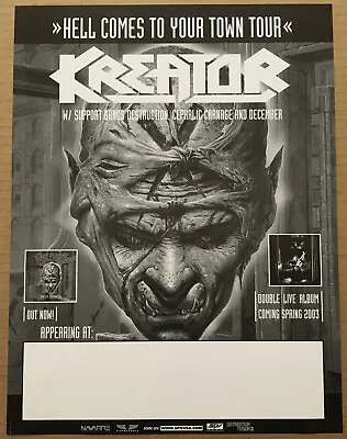 KREATOR Ultra Rare 2001 PROMO TOUR POSTER For Violent CD 11x14.5 MINT USA  • $29.99