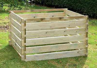 Large Compost Bin Wooden Slats Composter Garden Waste Easy Use Composting 1575L • £79.99