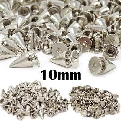 1000x Punk Cone Metal Spikes Rivets Studs Screw Back For Clothing Jacket Leather • $65.99