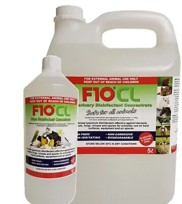 F10 CL Ready To Use Avian Disinfectant Birds Pet Safe Cage Cleaner 1L Or 5Litre • £18.95