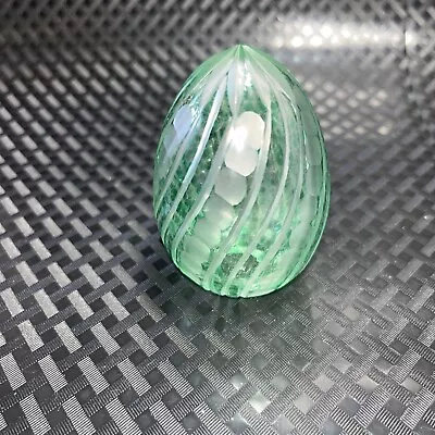 £20.76 • Buy Bohemian Cut To Clear Crystal Glass Egg, Seafoam Green