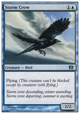 MTG Magic The Gathering Storm Crow (104/361) Eighth Edition LP • $0.99