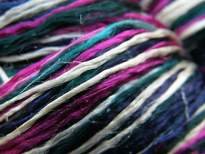 Luxury Laceweight Silk Yarn 50g. Purples/Cream/Green/Blue Weaving/Textiles • £10.85
