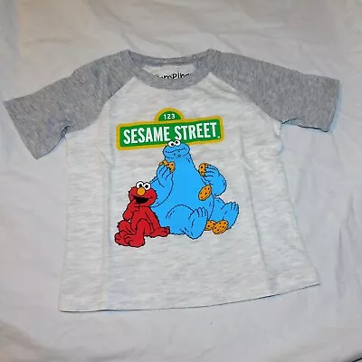 New Baby Sesame Street Shirt Size 12 Months Unisex Elmo Cookie Monster Gray  • $8.99