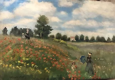 Poppy Field By Claude Monet Oil On Canvas 1873 Painting • $37500