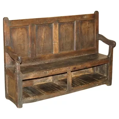 Stunning 17th Century Anglesey Wales Settle Bench Lovely Hallway Tavern Seating • £4750