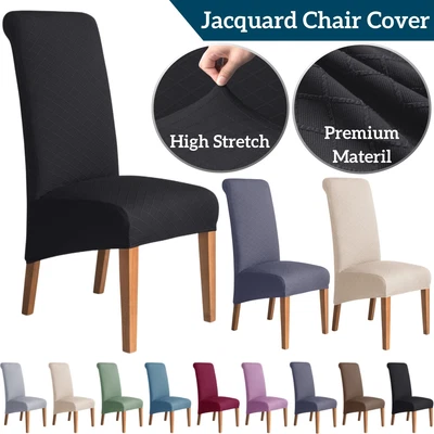 $17.99 • Buy Stretch Dining Chair Covers Highback Seat Slipcover Fit Jacquard Chair Protector