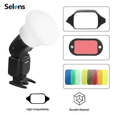 Selens Magnetic Flash Modifier Sphere Diffuser Bounce Band+ 7x Color Gel Filters • $28.99