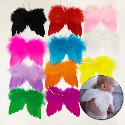 Baby Angel Wings Feather Christmas Decor Childrens Photography Costume Props • $3.10