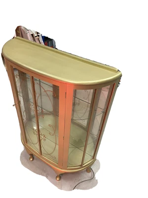 £160 • Buy Gin Wine/cocktail Drinks Cabinet Retro Vintage Stunning Glass Display Cabinet