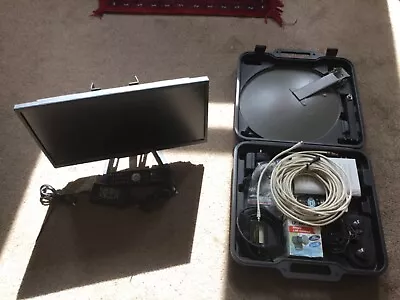 Portable Satellite TV Receiver System And 22” TV For Caravan Or Boat • £5