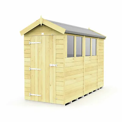 4x10 Total Sheds Apex Fast & Free Quality Pressure Treated Tanalised Shed 10x4 • £1025.23