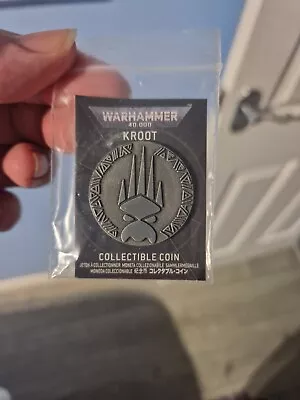 WARHAMMER-KROOT-COLLECTIBLE COIN-WARHAMMER 40k-GAMES WORKSHOP-NEW • £12