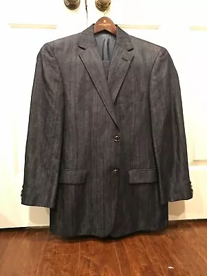 Hugo Boss Dark Blue Suit - Linen Blend - Denim Pattern - Men's 38s • $59