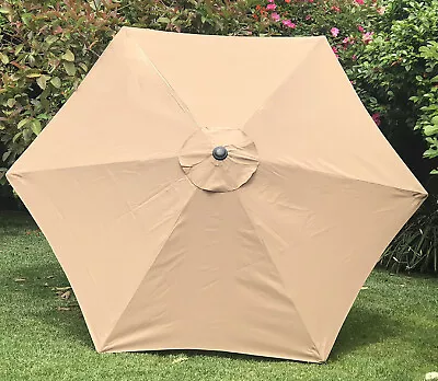 BELLRINO Patio Umbrella 9 Ft Replacement Canopy For 6 Ribs Light Coffee Color • $27.99