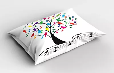 Music Pillow Sham Tree With Notes Happiness • £14.99